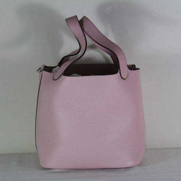 Fake & Replica Hermes Picotin Double Shoulder Bag Pink 509060